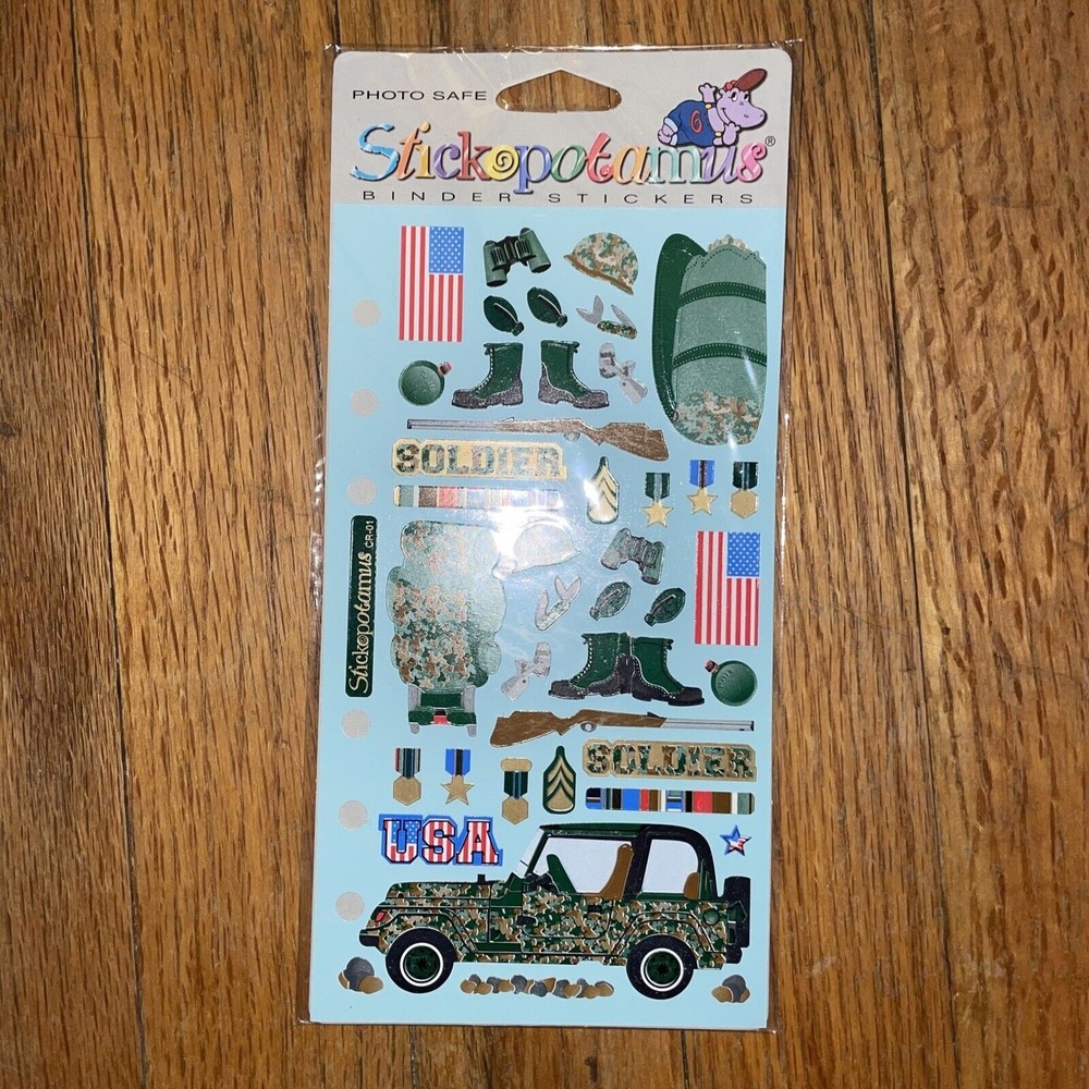 Stickopotamus Sticker SP-CR-01 Army Soldier Sheet Vintage NOS
